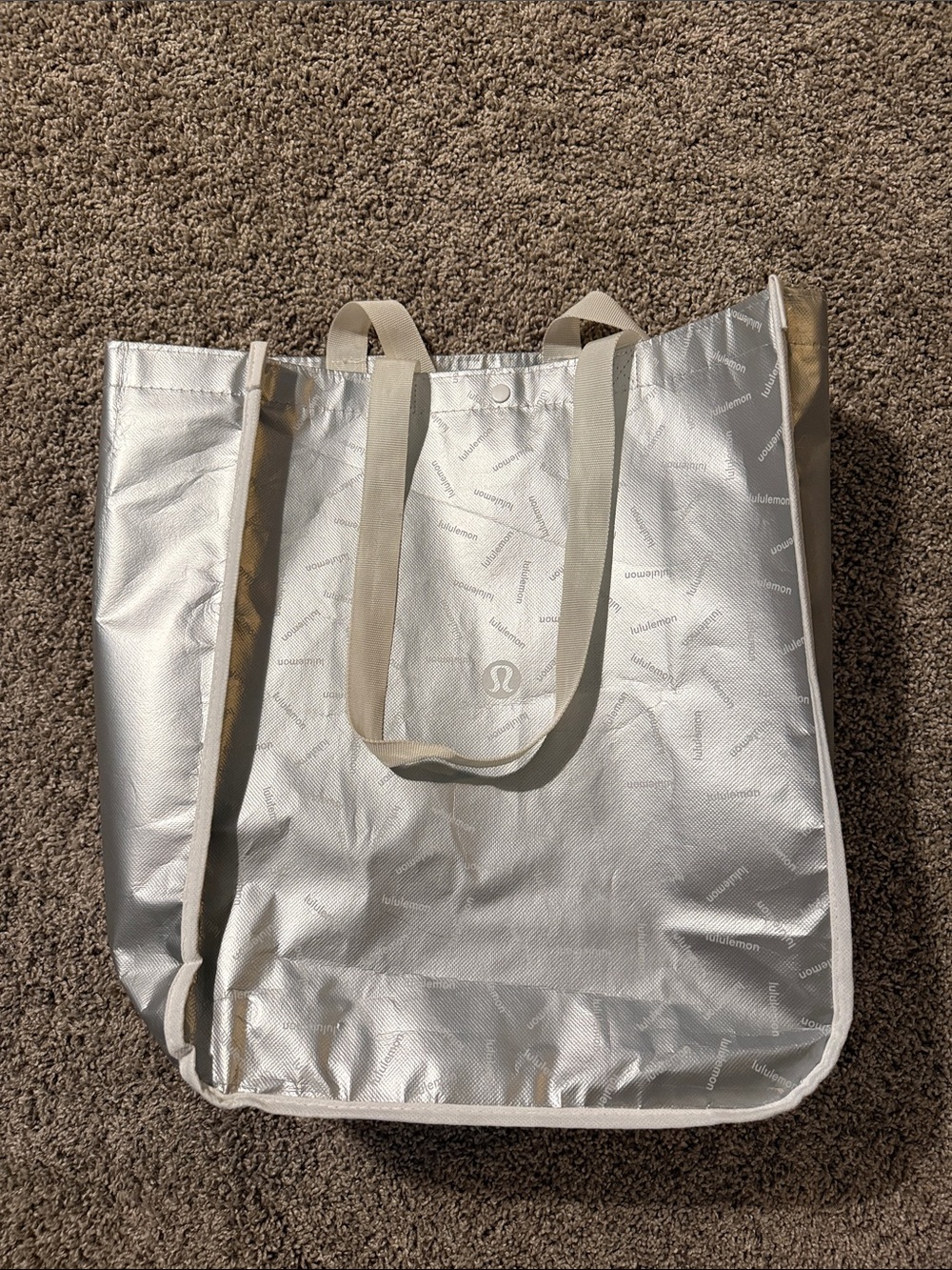 lululemon athletica Silver Metallic Tote with Handles